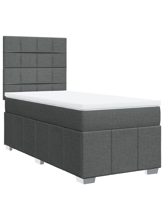 Box spring postel s matrací tmavě šedá 90x190 cm textil
