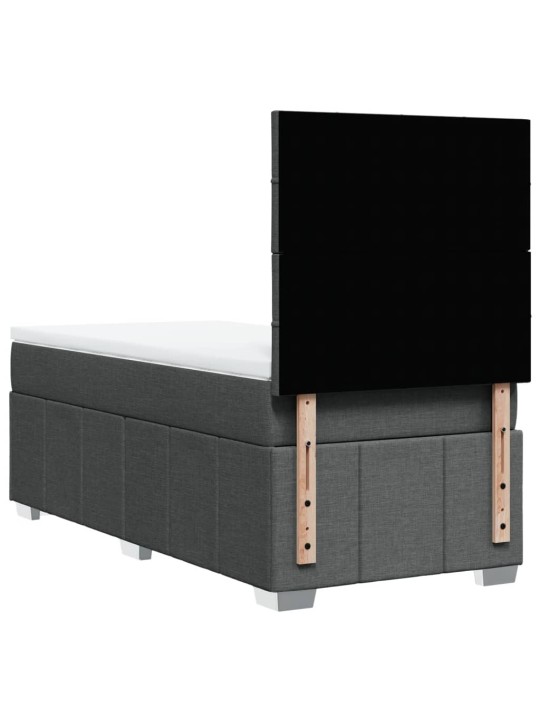 Box spring postel s matrací tmavě šedá 90x190 cm textil