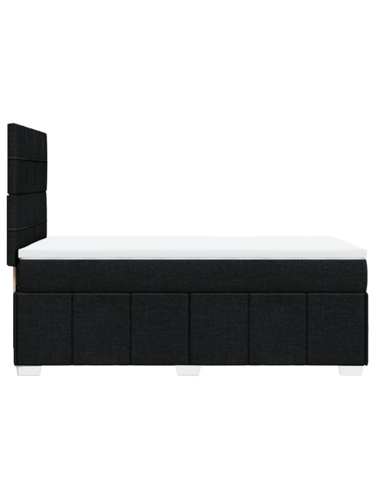 Box spring postel s matrací černá 90x190 cm textil