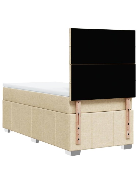 Box spring postel s matrací krémová 90x190 cm textil