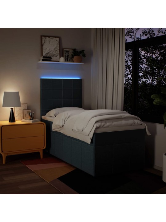Box spring postel s matrací modrá 90x190 cm textil