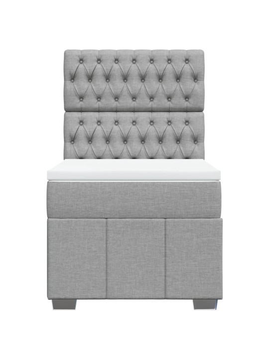 Box spring postel s matrací světle šedá 90x190 cm textil