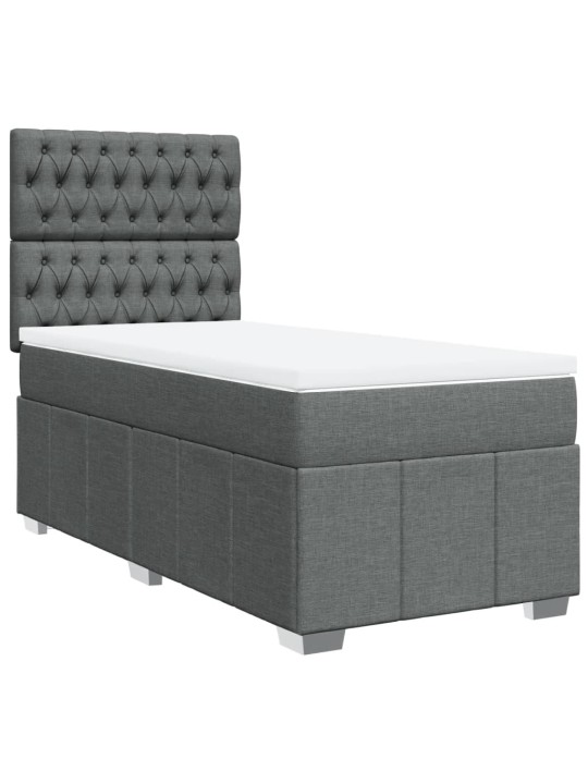 Box spring postel s matrací tmavě šedá 90x190 cm textil