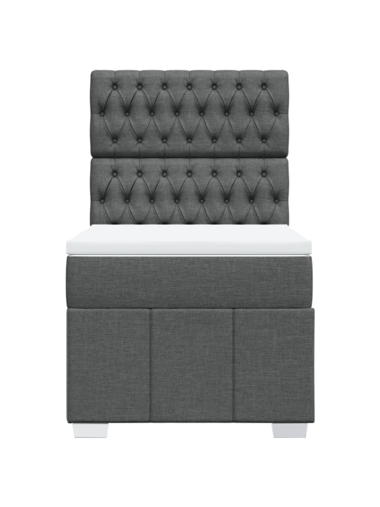 Box spring postel s matrací tmavě šedá 90x190 cm textil