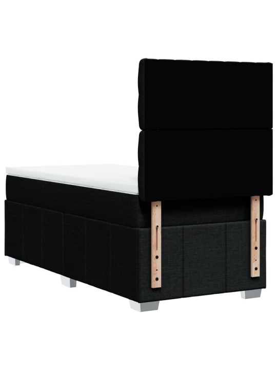 Box spring postel s matrací černá 90x190 cm textil