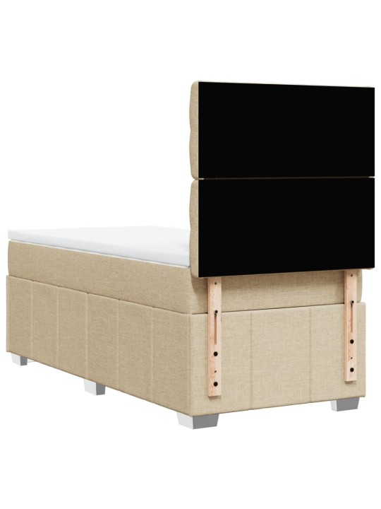 Box spring postel s matrací krémová 90x190 cm textil