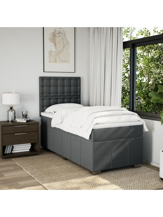 Box spring postel s matrací tmavě šedá 90x190 cm textil