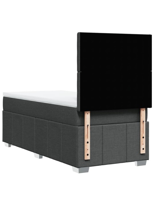 Box spring postel s matrací tmavě šedá 90x190 cm textil