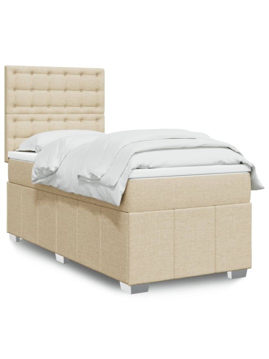 Box spring postel s matrací krémová 90x190 cm textil