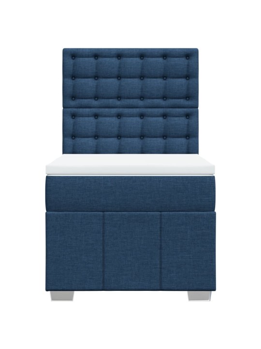 Box spring postel s matrací modrá 90x190 cm textil