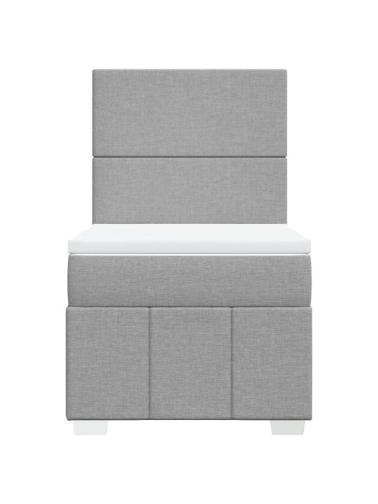 Box spring postel s matrací světle šedá 90x200 cm textil