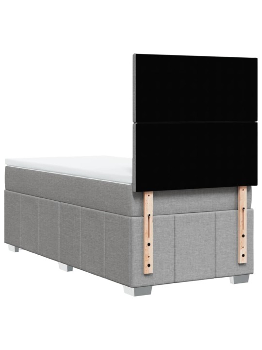 Box spring postel s matrací světle šedá 90x200 cm textil
