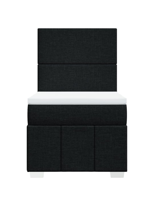 Box spring postel s matrací černá 90x200 cm textil