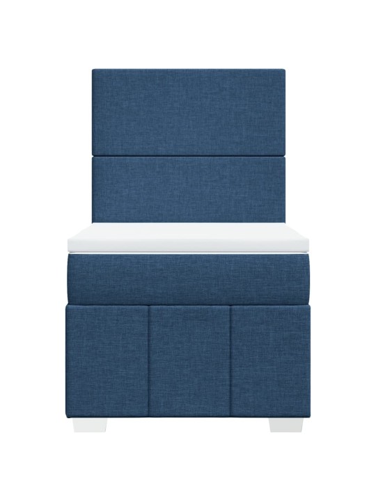 Box spring postel s matrací modrá 90x200 cm textil
