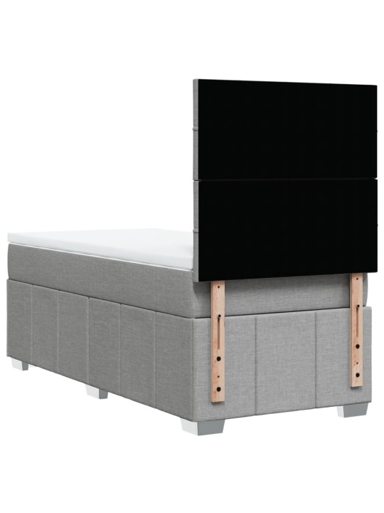 Box spring postel s matrací světle šedá 90x200 cm textil