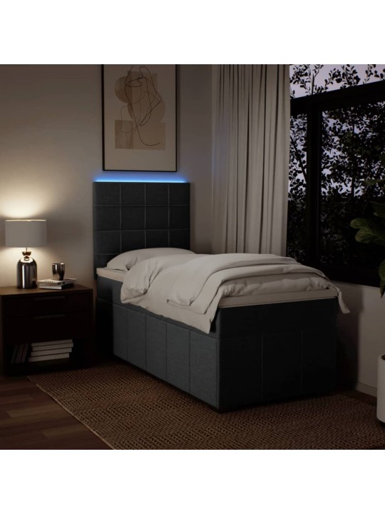 Box spring postel s matrací tmavě šedá 90x200 cm textil