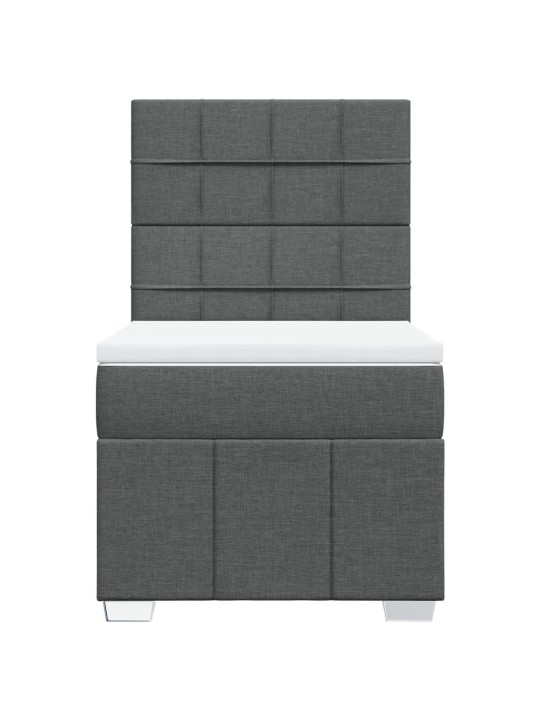 Box spring postel s matrací tmavě šedá 90x200 cm textil