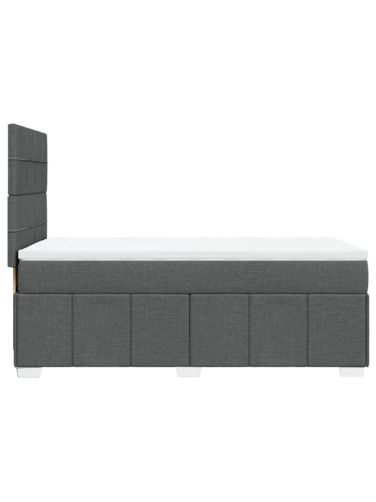 Box spring postel s matrací tmavě šedá 90x200 cm textil