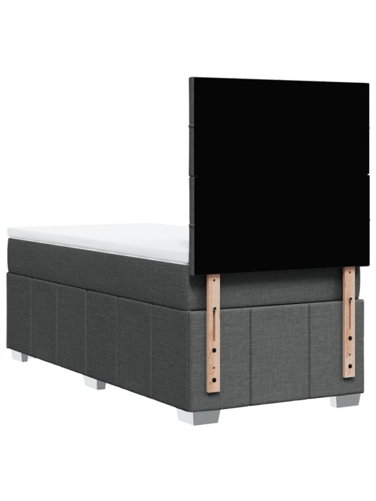 Box spring postel s matrací tmavě šedá 90x200 cm textil