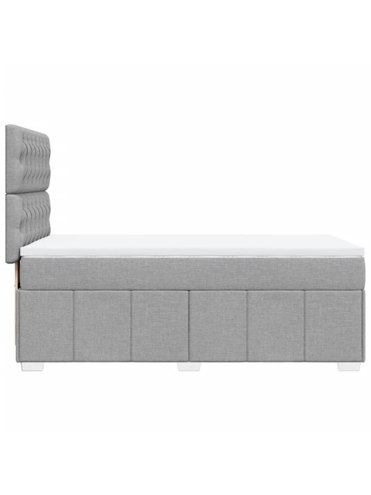 Box spring postel s matrací světle šedá 90x200 cm textil