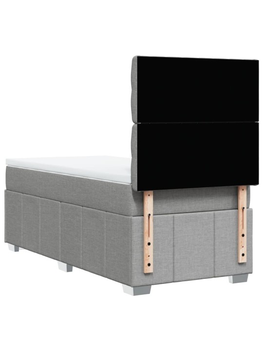 Box spring postel s matrací světle šedá 90x200 cm textil