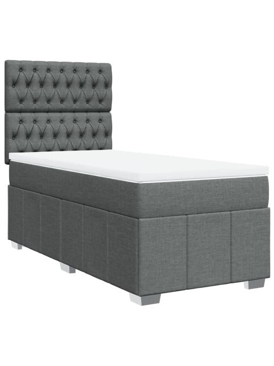 Box spring postel s matrací tmavě šedá 90x200 cm textil