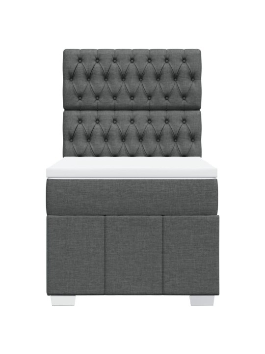 Box spring postel s matrací tmavě šedá 90x200 cm textil