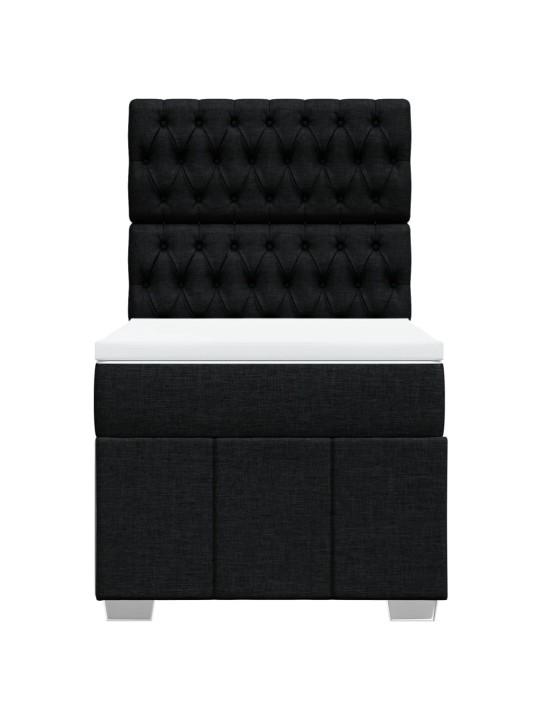 Box spring postel s matrací černá 90x200 cm textil