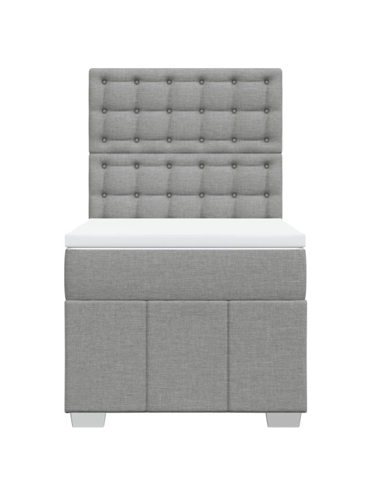 Box spring postel s matrací světle šedá 90x200 cm textil