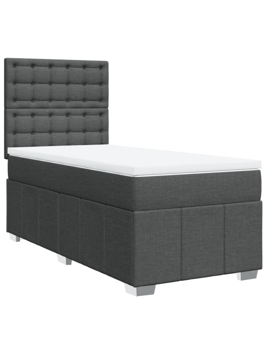 Box spring postel s matrací tmavě šedá 90x200 cm textil