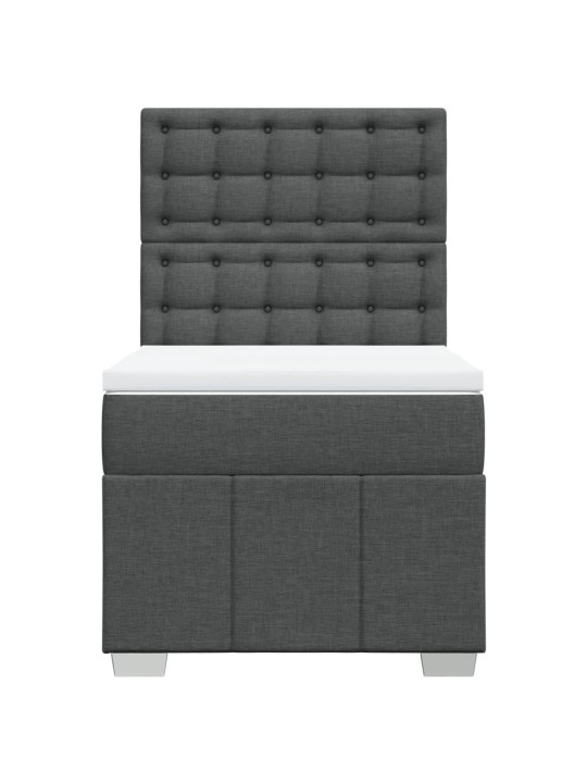Box spring postel s matrací tmavě šedá 90x200 cm textil