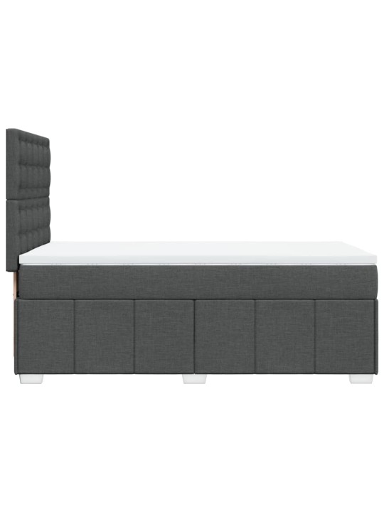 Box spring postel s matrací tmavě šedá 90x200 cm textil
