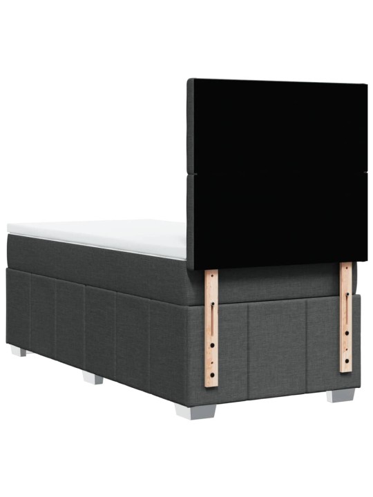 Box spring postel s matrací tmavě šedá 90x200 cm textil