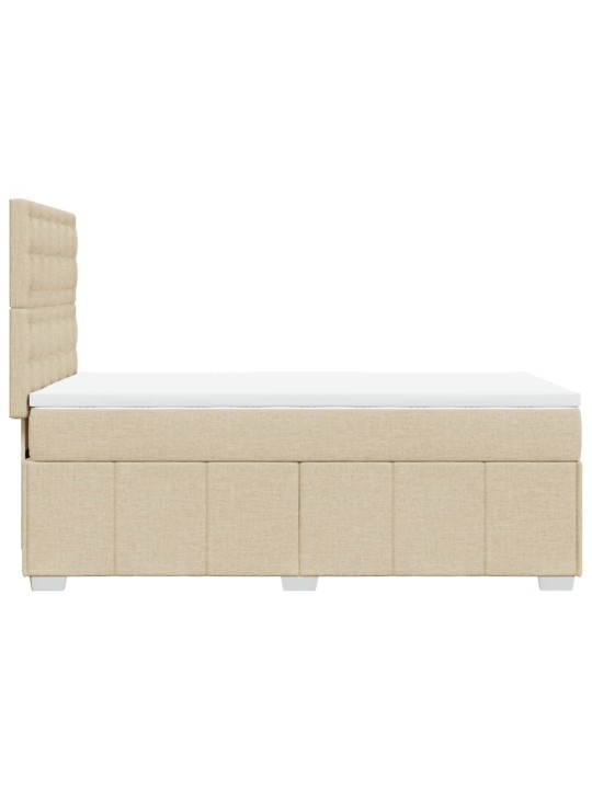 Box spring postel s matrací krémová 90x200 cm textil