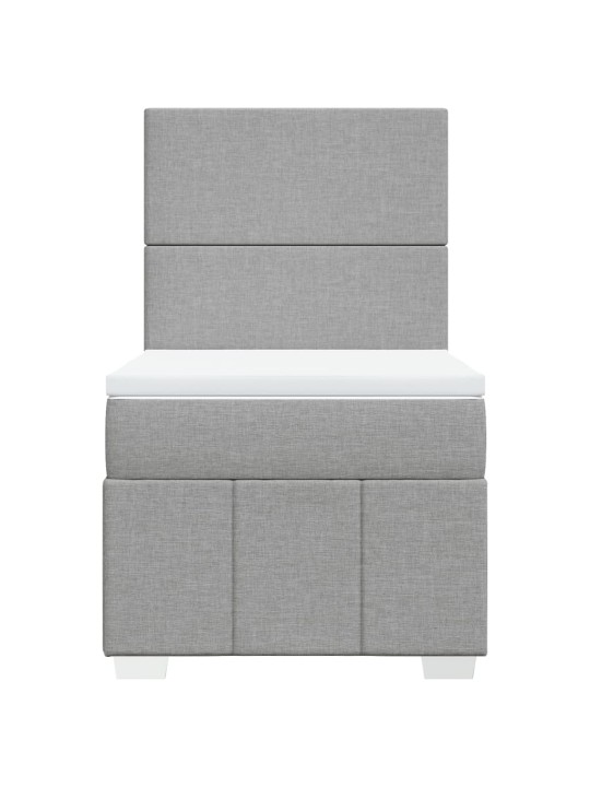 Box spring postel s matrací světle šedý 100 x 200 cm textil