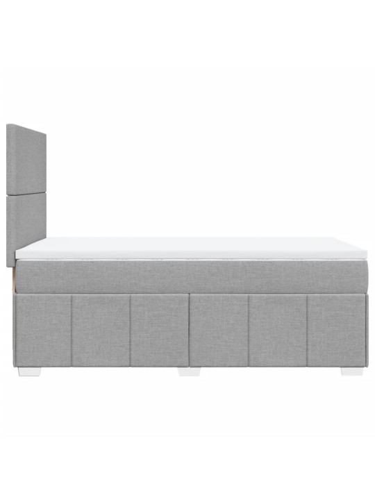 Box spring postel s matrací světle šedý 100 x 200 cm textil