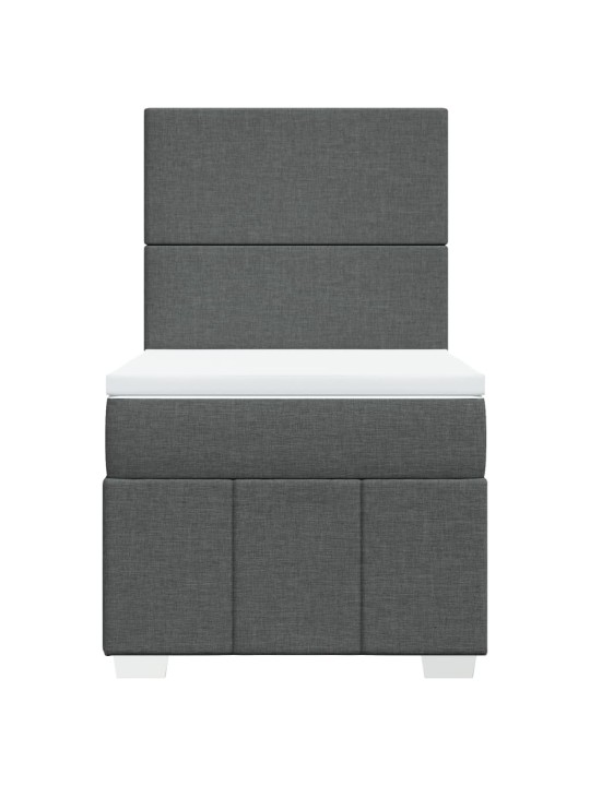 Box spring postel s matrací tmavě šedá 100 x 200 cm textil