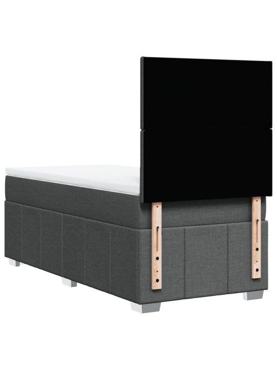Box spring postel s matrací tmavě šedá 100 x 200 cm textil