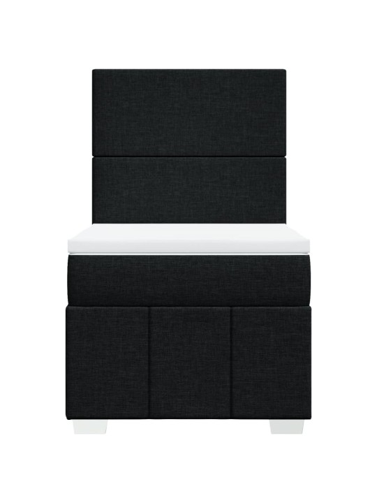 Box spring postel s matrací černá 100 x 200 cm textil