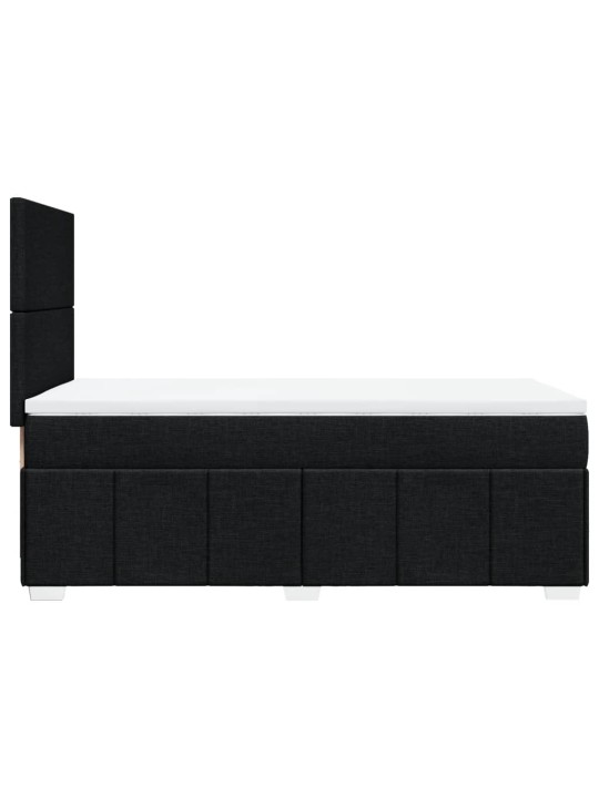 Box spring postel s matrací černá 100 x 200 cm textil