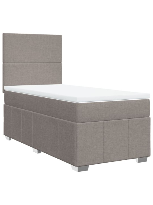 Box spring postel s matrací taupe 100 x 200 cm textil