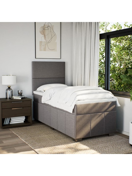 Box spring postel s matrací taupe 100 x 200 cm textil