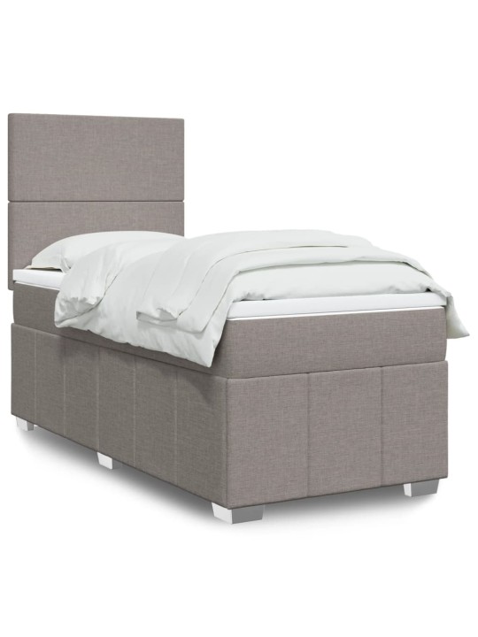 Box spring postel s matrací taupe 100 x 200 cm textil