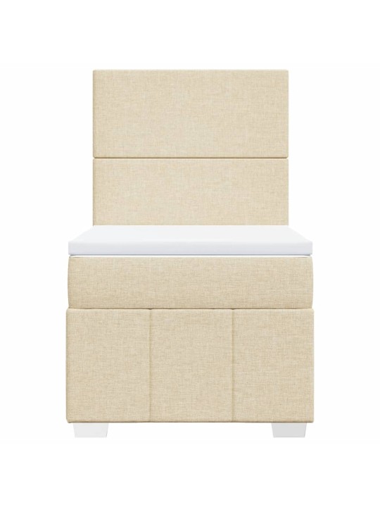 Box spring postel s matrací krémová 100 x 200 cm textil