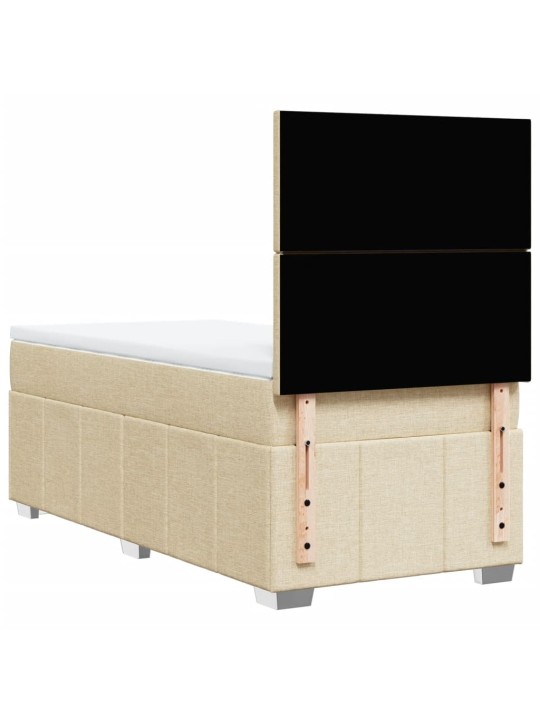 Box spring postel s matrací krémová 100 x 200 cm textil