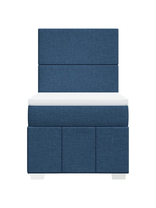 Box spring postel s matrací modrá 100 x 200 cm textil