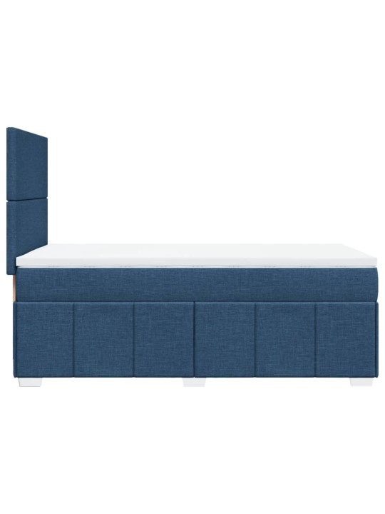 Box spring postel s matrací modrá 100 x 200 cm textil