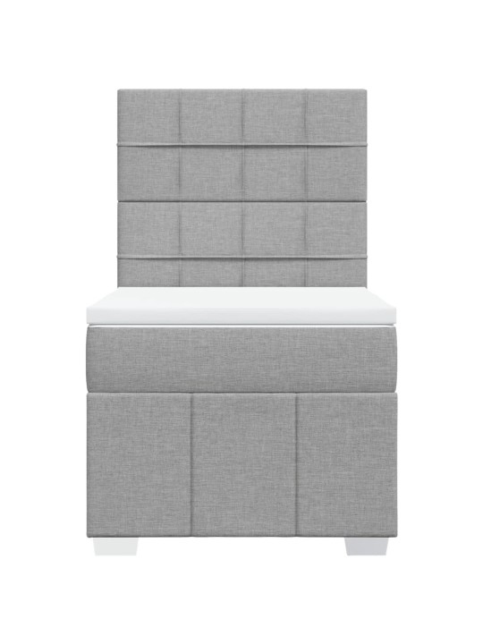 Box spring postel s matrací světle šedý 100 x 200 cm textil
