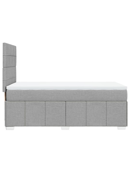Box spring postel s matrací světle šedý 100 x 200 cm textil