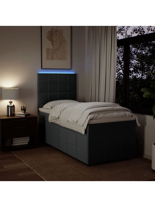 Box spring postel s matrací tmavě šedá 100 x 200 cm textil